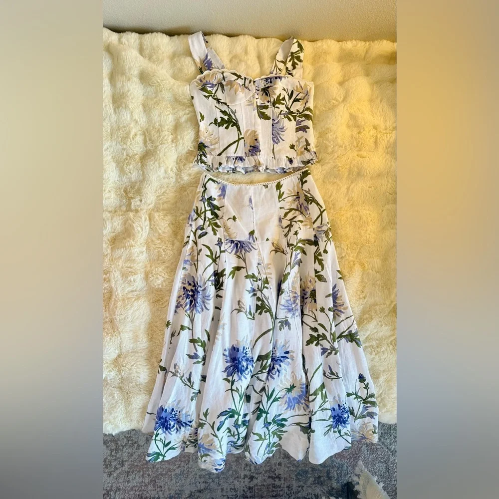 Reformation Anatolia Linen Two Piece In Serenity, brand new, never worn,no flaws - Picture 16 of 16